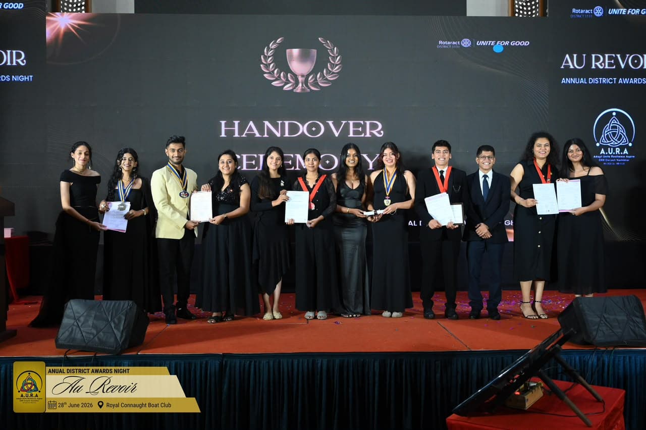 The board at the handover ceremony, District Awards Night.
