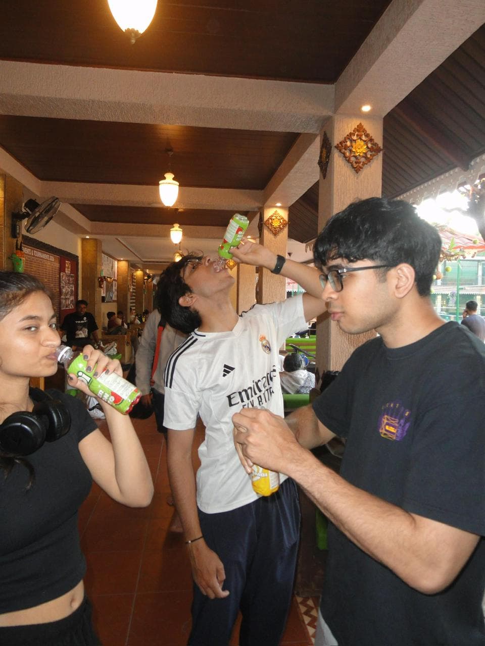 Refuelling after a hard-fought day.