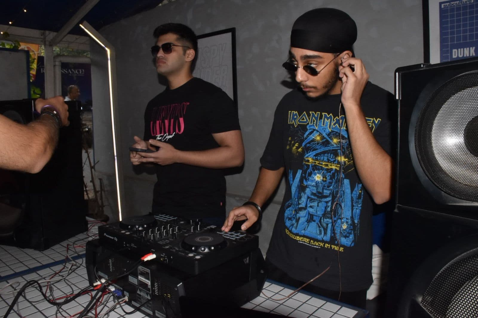 The DJ kept the vibe going after the run.